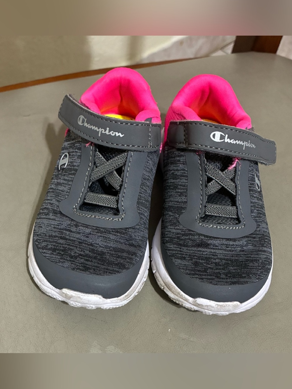 Champion Kids Gray & Hot Pink Slip-On Sneakers